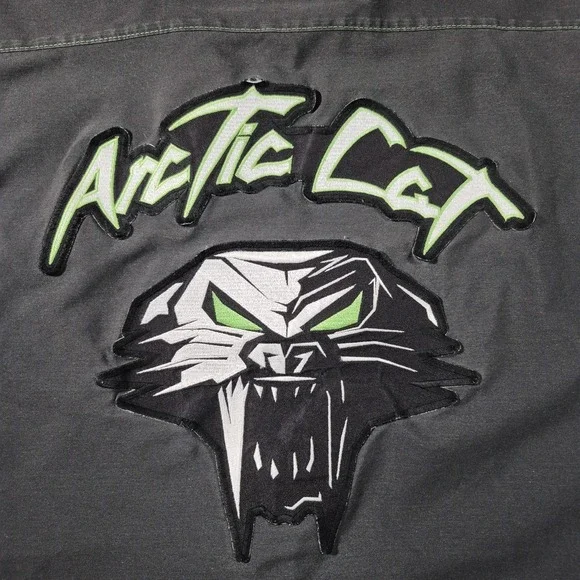 Arctic Cat  Distressed Garage Button Up Shirt Mens XL Snowmobile Mechanic - Picture 6 of 9